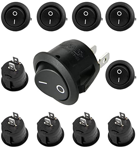 Interrupteur à Bascule Automatique - Bouton De Verrouillage Automatique Marche/Arrêt 250V 6A Loquet à Bascule Rond