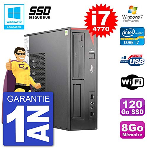 Fujitsu PC Esprimo E520 DT i7-4770 RAM 8Go SSD 120Go Graveur DVD WiFi W7