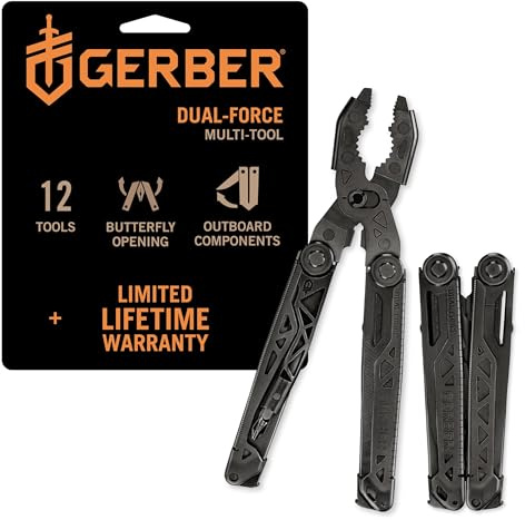 Gerber Gear Dual-Force - Heavy-Duty Multitool, Bit Driver, Black