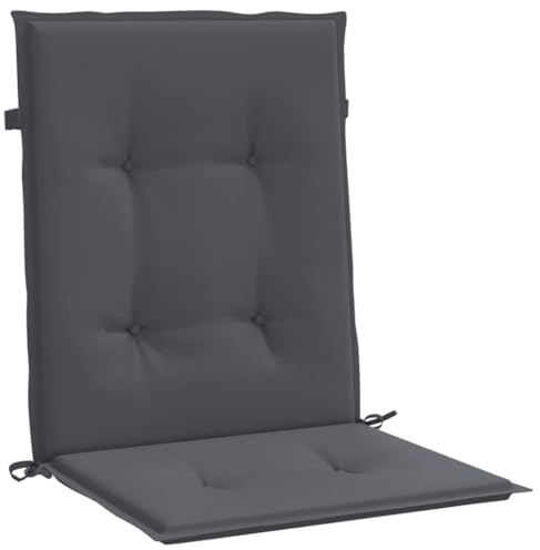 vidaXL Gartenstuhlauflagen 2 STK., Niedriglehner Auflagen für Gartenstühle, Stuhlauflage Stuhlkissen Outdoor, Sitzauflagen Sitzkissen, Anthrazit Oxford-Gewebe