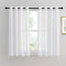 PONY DANCE Visillos Cortos para Ventanas, Cortinas Blancas Translúcidas 2 Piezas con Aspecto de Lino para Cocina/Puertas Pequeñas, 132x137cm(AnxAl)
