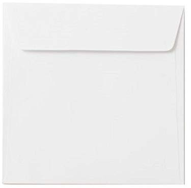 Paper24 quadratische Briefumschläge ohne Fenster 220x220 mm 120 g/m² mit Haftklebung für Broschüren, Einladungen, Events 25 Stück in der Farbe Weiß