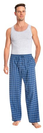 JTPW Herren 100% Baumwolle Flanell Bequeme Pyjama/Lounge Bottoms mit Taschen