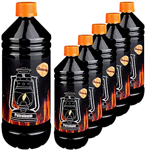 Petroleum für Petroleumheizung Petroleumofen Petroleumlampe Petroleumlampen Kamin Heizung Kerosin Reiniger Lampe Lampen Petrolium 6 Liter Flameup