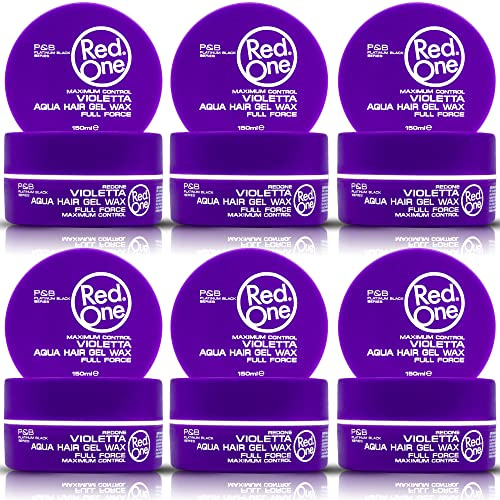 RedOne Cire coiffante Violetta 6 x 150 ml | Forte tenue | Cire gel capillaire | Ultra Hold | Parfum lavande | Cire capillaire pour homme et femme | Contrôle maximal