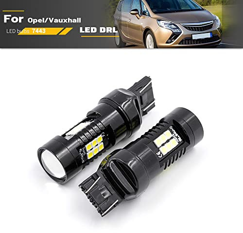 NSLUMO Led Bulbs DRL Daytime Running Light T20 7443 W21/5W For 2011-2019 Op.el Vauxhall Zafira Tourer C 2Pcs Xenon White Canbus LED DLR City Lamp Bulbs