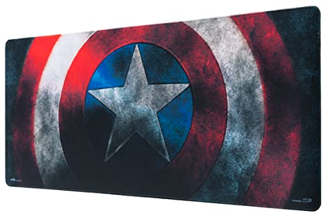 Grupo Erik - Tapis de Souris XXL Captain America - Tapis de Bureau 80 x 35 cm, sous Licence Officielle | sous Main Bureau, Accessoire pour PC, Tapis de Souris Gamer