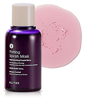 BLITHE Patting Splash Mask Purple Berry – Verjüngende Gesichtspeeling-Maske mit Rizinusöl und Milchsäure für unreinere, trockene Haut, K-Beauty, Elastizität und Straffung (70 ml)