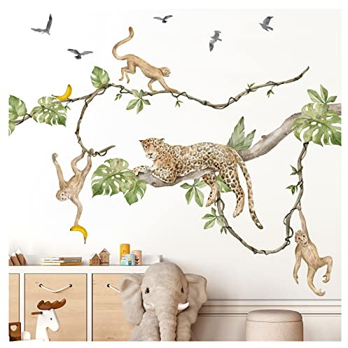 Grandora XXL Dschungel Wandtattoo Tiere Wandsticker Kinderzimmer DL805-2