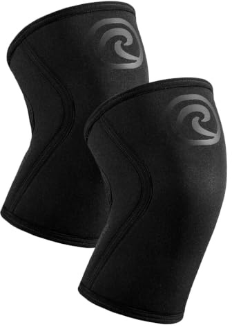 Rehband Kniebandage für Kraftsport & Fitness - Kniebandage 7mm Neopren, flexibel & rutschfest, Knee Sleeve für Männer & Damen, Farbe:Carbon/Schwarz - 1 Paar, Größe:XS