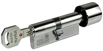 BKS Sicherheits Türzylinder Profilzylinder Nuvius SLX Serie 36 mit Sicherungskarte (Knaufzylinder A=50, B(Knauf)=40)