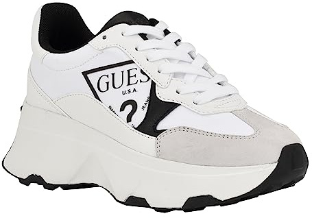 Guess Damen Calebb Sneaker, Weiß/Schwarz 144, 36 EU
