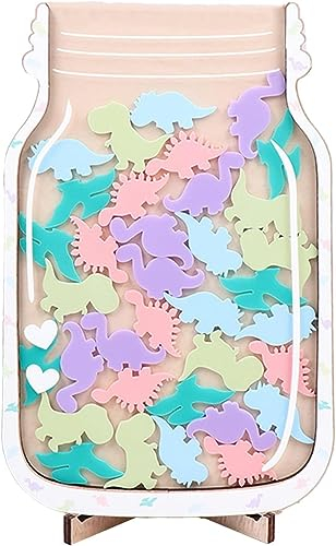 Belohnungsglas mit Sternen, Dinosaurier-Anreizglas, Töpfchen-Zug-Werkzeug, Belohnungstafel für Jungen und Mädchen, Belohnungstafel aus Holz für Kinder, Anreizglas, Ornamente für Zuhause, Schule (C)