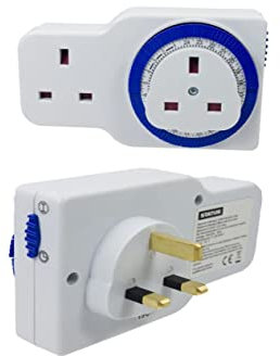 Dual Timer Plug Socket | 15 minute Segment Timer ‎Switch - 13A Plug-In Double Socket