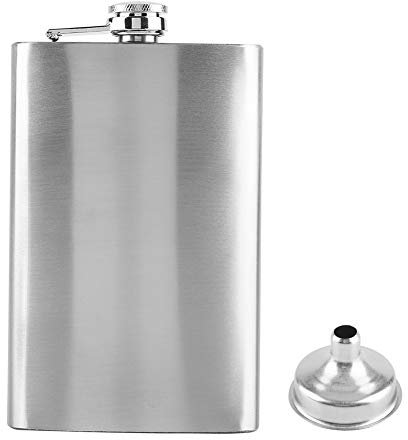 Fiaschetta, Fiaschetta Per Whisky Portatile in Acciaio Inossidabile, Fiaschetta Per Liquore Imbuto in Acciaio Inossidabile Bottiglia Tascabile Per Liquore di Whisky Vino Alcol(10ounces)