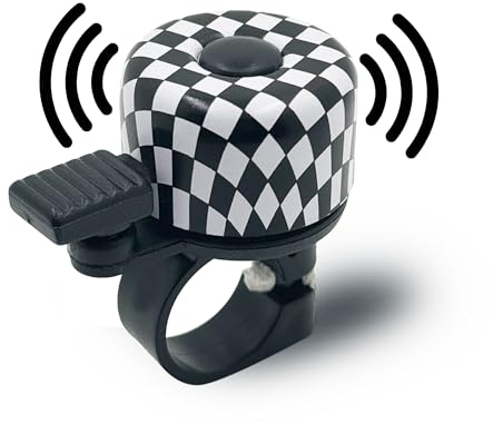 Campanello forte Laeeyin per biciclette, mountain bike, corsa, ciclismo, 120 dB, suono nitido per adulti, bambini, ragazzi e ragazze (nero e bianco)