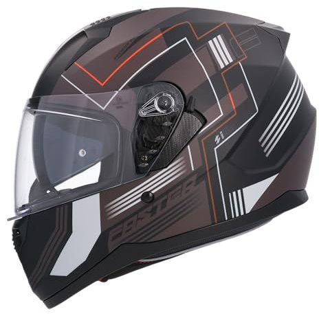 Shiro HEMETS Casco Integral SH-667 Faster Negro y Gris Mate con Gafas Solar (M)