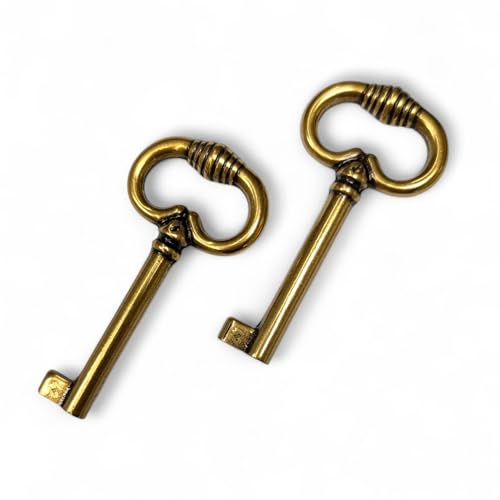 BricoShopping Möbelschlüssel In Arte Povera Und Schränke Antike Klassisch Moderne Universalschlüssel Im Stil Für Schrankschloss Aus Messing Antike Karte Schlüssel Schublade (BS0311, Gold Valencia)