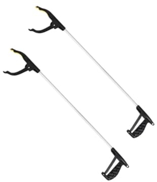 Fackelmann Greifzange, Aluminium, 76 cm, 2 Stück | Müheloses Aufsammeln, große Reichweite 76 cm, leichtes Aluminium, einfache Handhabung, für die Hygiene des Hundes