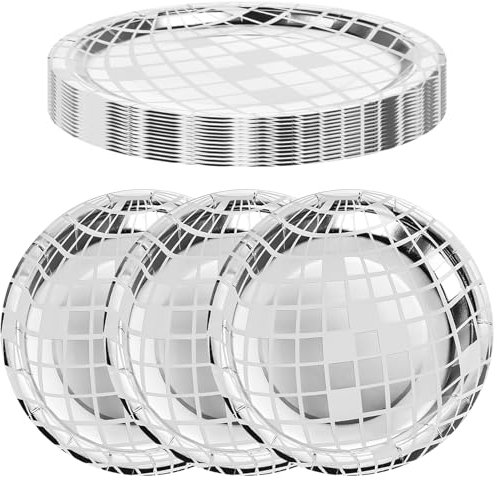 Wanmu Pack de 25 platos de papel para fiestas vajillas de fiesta platos de fiesta vajilla desechable platos de papel cuencos de papel para fiestas y celebraciones cumpleaños bodas navidad cumpleaños