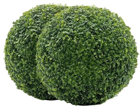 Faux Plants Outdoor, Artificial Topiary Balls, Faux Leaf Hanging Ornaments,Lifelike Hanging Boxwood Balls Fake Plants, Simulation Artificial Plant Indoor Outdoor (C-28 CM, One Size)