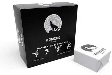 MoonKing Sports® - Chalk Block 8er Pack, 8 x 56g Magnesia in Blockform extra hart gepresst, Chalk zum Turnen, Bouldern, Klettern