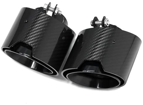 Auspuffblenden 1 Stück Carbon Fiber Auspuff Für G20 G21 320i 330i 420i 430i G22 G23 Schalldämpfer Spitze Endrohr Abgasanlage Düse Endrohrblenden(Black 1 Pair)