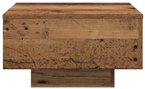 vidaXL Mesa de café rústica Acabado Desgastado Madera Natural Interior Acento Servicio marrón 55X55X31Cm Sala de Estar de Madera Texturizada Estilo Vintage