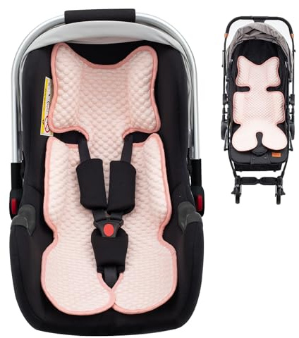 Kaseeous Baby Car Seat Cooling Pad, Mink Dot Carseat Cooler Mat for Girls Boys, Stroller Pad with 3D Breathable Mesh, Multifunctional Infant Insert Liner for Summer