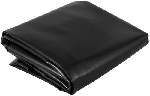 Revestimiento de estanque negro de 3x4m 4x7m 5x8m 7x10m 8x12m 10x15m. Revestimiento impermeable para estanques de peces, arroyos, fuentes, cascadas y lagos artificiales. Lona plegable para estanques.(