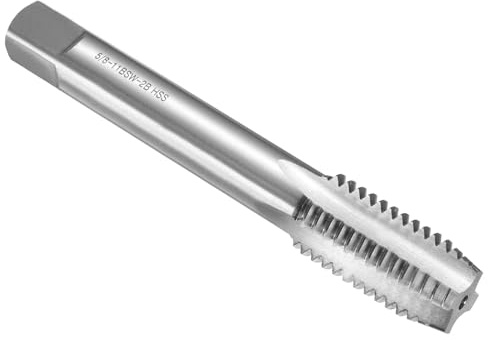 sourcing map Hand Bottom Tap 5/8-11 BSW 2B Thread Bottoming Style Threading Taps High Speed Steel HSS6542 Straight Flutes Screw Tapping Tool