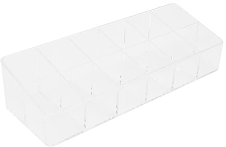 Lipstick Holder Large Capacity Plastic Desktop Storage Container | Separate Compartments, Neat Organisation, Bedroom Dressing Table Use, Simple Design with Delicate Appearance