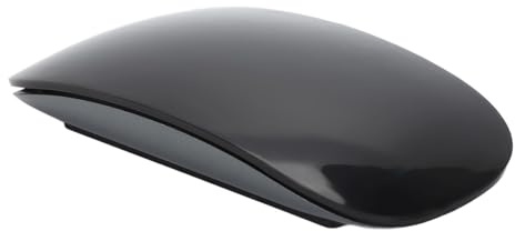 Depisuta Trådlös Bluetooth-mus, 1600 dpi ergonomisk böjd optisk pekskärm trådlös mus, USB C uppladdningsbar tyst smal resedatormus för PC-laptop (Svart)