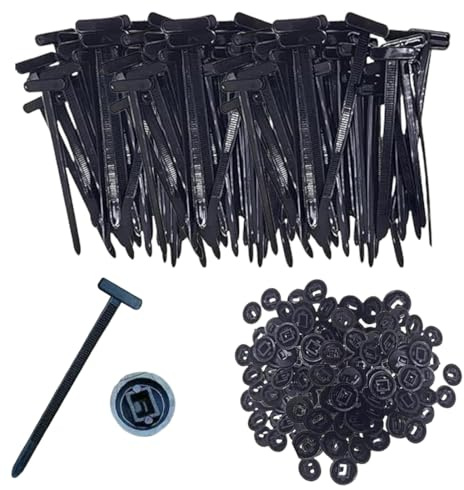 HABNI 100 Piezas Hebillas Universales de Nylon para Atar Cables, Bridas, Abrazaderas Plastico - Autoenrollables, Clips de Retención para Parachoques, Bridas Plastico