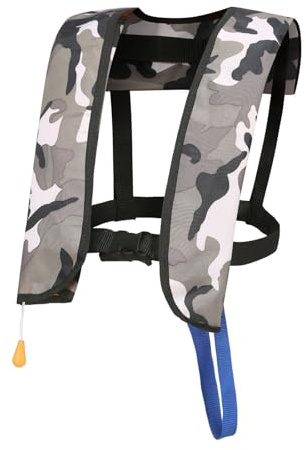 pour Kayak Bateau Natation Adultes Enfants Jusqu’à 150kg Gilet de Sauvetage Gonflable Automatique: 150N Veste Flottante Légère avec Sifflet (D,Automatic)