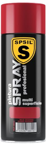 SPSIL Pintura Spray Brillante Rojo Intenso(pack of 1) 200ml, Metal Secado RápidoPintura Profesional Interior Exterior, Aplicación Fácil en Madera Plástico, DIY Decoración Muebles Automóviles