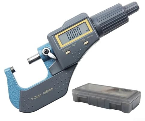 Micrómetro digital, calibre exterior electrónico de 0-25 mm, herramienta de medición de micrómetro de tornillo de 0.001 mm