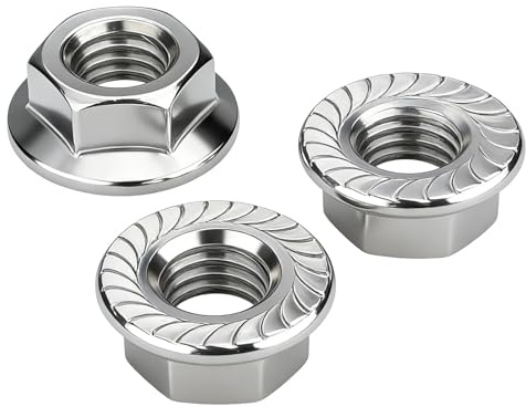 YOOZIYA 20 Pcs M4 Serrated Flange Hex Lock Nuts,A2 304 Stainless Steel Metric Fully Thread Non-Slip Hexagon Flange Nut Fasteners for Machinery,Industrial DIY
