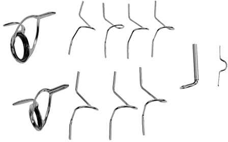 Qianly 12 Piezas Anillas para Caña de Pescar Juego de Guías para Caña de Mosca Reparacion de Puntas Férulas Acero Inoxidable Adecuado para Pesca con Mosca