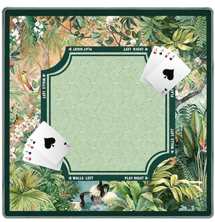 Halkfri bords-mahjong-matta | 80 x 80 cm halkfri ljudisolerande tropiska växter – lekmatta, pokerkort kort brädskydd, för spel med spelstenar, i studentboende, i lägenheten, i