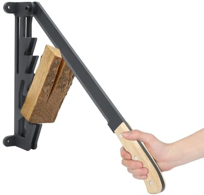 Holzspalter manuell Anzündholz Spalter zur Wandmontage Brennholzspalter | Tragbarer Sicher Anzündspalter Brennholzspalter mit Handschuhe und Verlängerungsgriff für Indoor & Outdoor-Camping