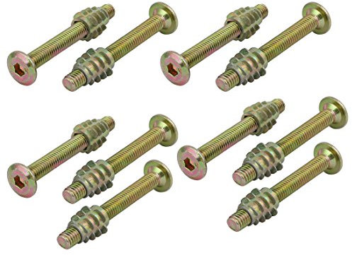sourcing map 10pcs Furniture Connecting Fitting M6x50mm Hex Socket Drive Bolt w Wood Insert Nut