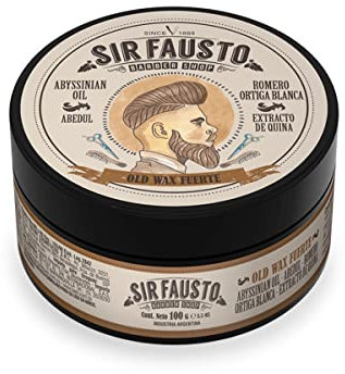 Sir Fausto - Cera para Pelo de Hombre Old Wax Fuerte - Ideal para Cabellos Gruesos - 100 ml - Potente Fijadora para Cabello - 100% Natural con Extracto de Quina y Abedul