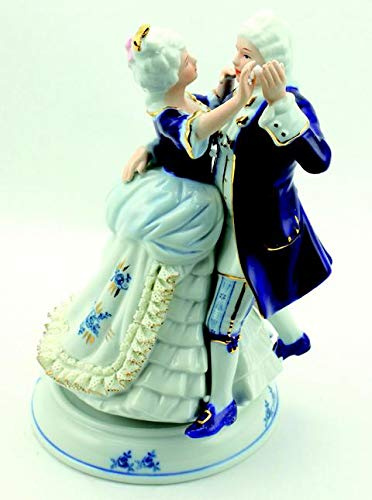 Il mondo dei carillon Mmm GmbH, 857779 Carillon “Coppia di Porcellana” Blu-Bianco