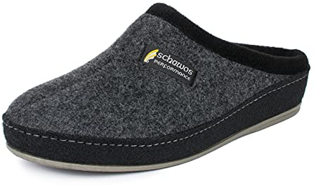 SCHAWOS Herren Filz-Pantoffel 6030 mit Schurwolle und Filzschale | Warme Schurwollfütterung, offene Form, stabile Filzschale und rutschhemmende Sohle für gemütliche Wintertage