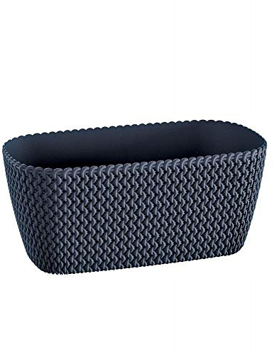 Rechteckiger Topf 7.4l Prosperplast Splofy aus Kunststoff in Anthrazitfarbe, 39,7 (Länge) x 18 (Breite) x 14,5 (hoch) cm