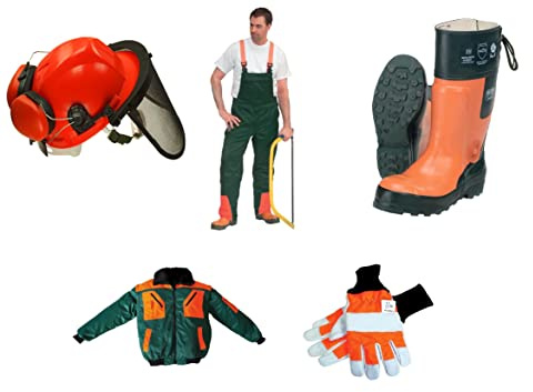 5er Schnittschutz Set Schnittschutzhose Pilotenjacke, Oregon Forsthelm