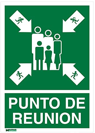 Cartel Informativo Punto De Reunion 30x21 cm.