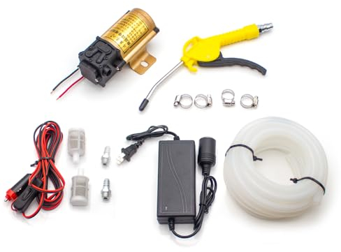 LeTkingok DC 12V Membranpumpe Lebensmittelqualität Elektrische Weinpumpe Haushalt Tragbares Flüssigsaugergerät mit 4M Silikonrohr Nachfüllpistole