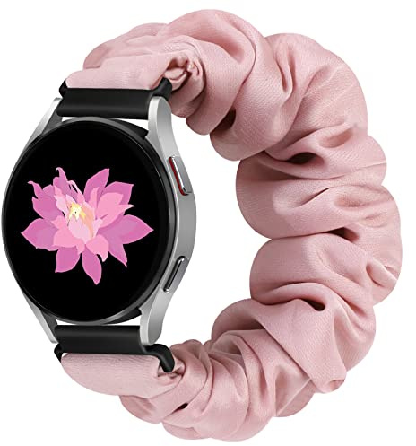 YCHDDER 20mm Elastic Scrunchie Watch Straps for Samsung Galaxy Watch 7 6 5 4 40mm 44mm/Garmin Forerunner 55/158/165/245/645/Vivoactive 6/5/3 Music/Venu 2 Plus/Amazfit Active 2/Polar Ignite 3/lgnite 2